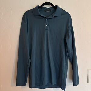 Tiger Woods blue green color long sleeve golf polo men’s small